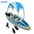 thumbnail image 1 of Sunlite Sports Tandem Inflatable Kayak with Canopy and Pump for Lakes & Rivers, 1 of 9