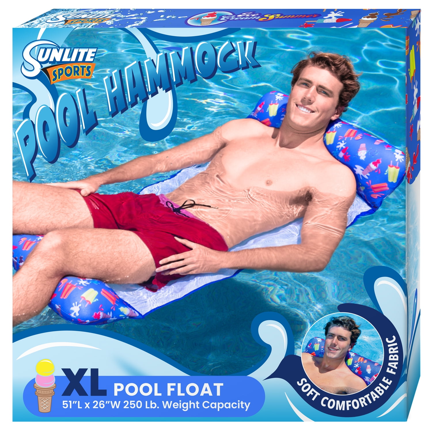 Sunlit Float Sunlite Sports Ultra Comfort Pool Hammock and Float, Superior Soft ...