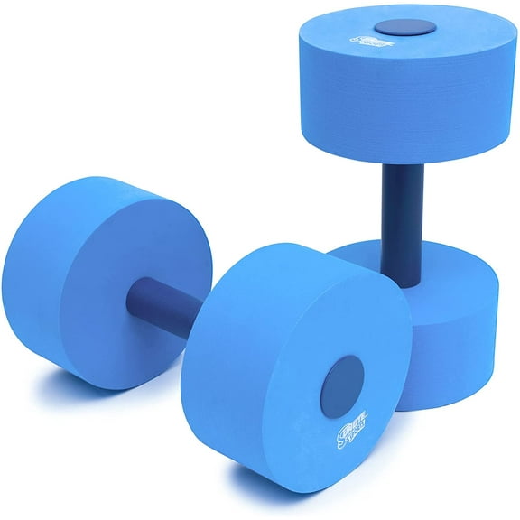 Sunlite Sports Water Dumbbell Weights for Aquatic Exercise, Resistance and Aerobics for Pool, Low Impact Workouts, For Men and Women, Aqua Fitness (Blue XL)