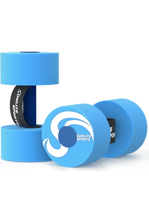 Water Weights Pool Exercise Dumbbells, Water Aerobic Equipment, High-Density EVA-Foam Dumbbell with Handle Strip, Aqua Therapy, Pool Fitness, Water Exercise, Set of 2