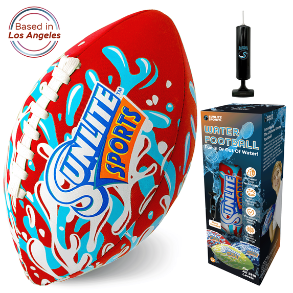 Sunlite Sports Waterproof Football for Lawn Backyard Pool Beach Lake Park Water Toy, Outdoor Play, for Kids Children Teens Adults, Family Fun