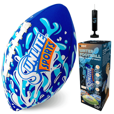 Sunlite Sports Waterproof Neoprene Football, Blue, Outdoor/Pool Toy, 9"
