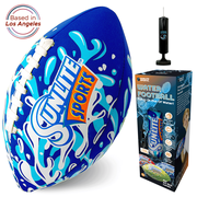 Sunlite Sports Waterproof Neoprene Football, Blue, Outdoor/Pool Toy, 9"