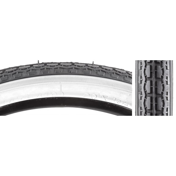 Sunlite Street S7 20 x 13/4 S7 Clincher Wire 50 Black/Wht Reflective BMX Bike