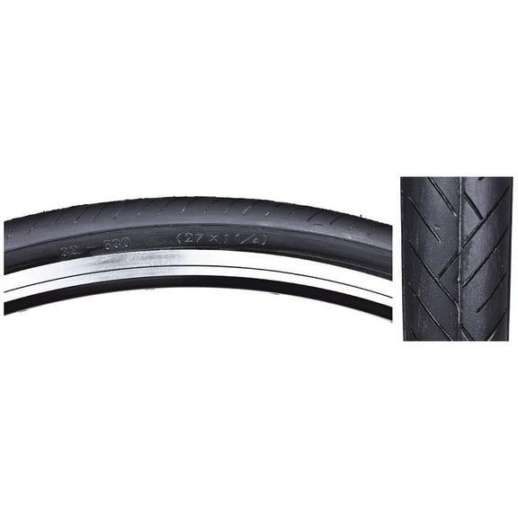 Sunlite Flat Shield Road 27x11/4 Clincher Wire Black/Black Reflective Road Tire