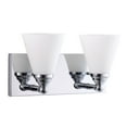 thumbnail image 1 of Sunlite Vanity Light Fixture, Frosted Glass Shade, Medium Base (E26) Socket, Standard A19 (60W Max), Brushed Nickel, 1 of 7
