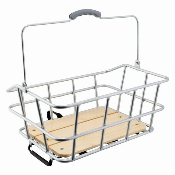 Sunlite Woody Quick Release Alloy and Wood Rear Rack Basket for Adults Mountain Bike