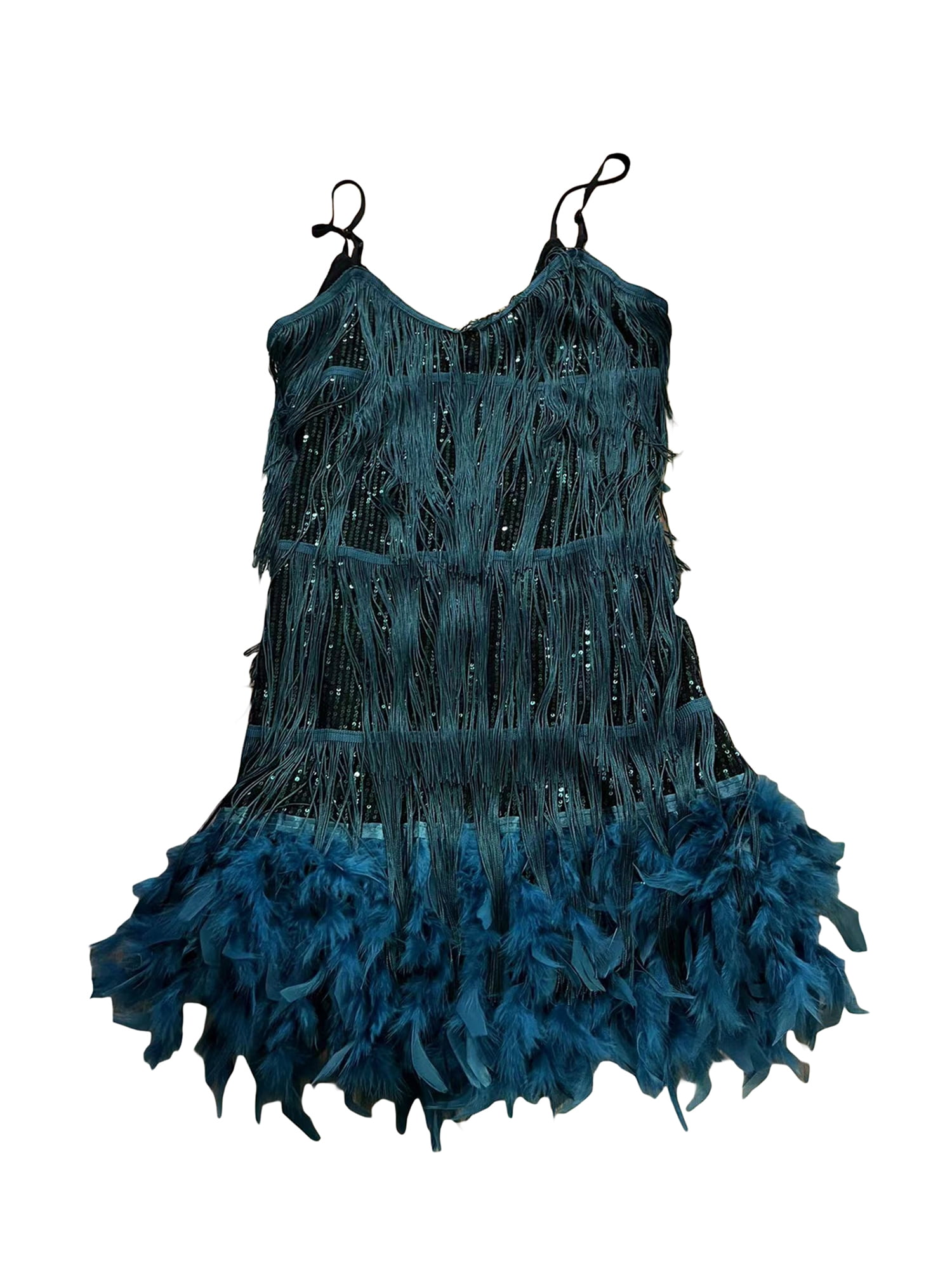 Women's Sexy Sling High Slit Tassel Waist Slimming Party Evening Dress