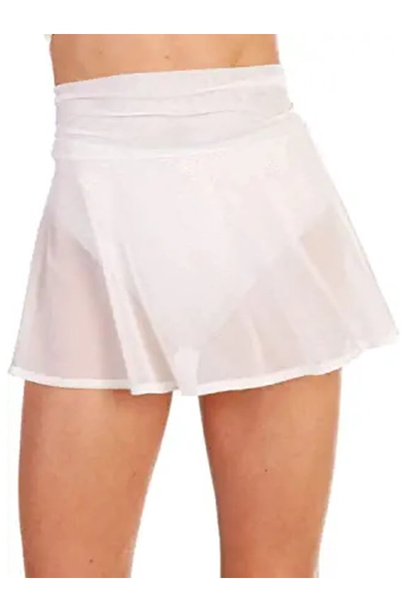 Women's Sheer Mesh Mini Skirts, High Waist See Through Skater Skirt Beach Cover-ups