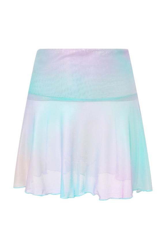 Women's Sheer Mesh Mini Skirts, High Waist See Through Skater Skirt Beach Cover-ups
