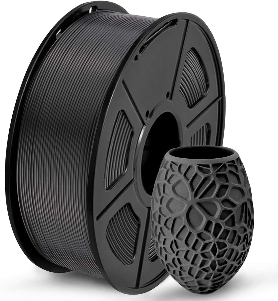 Black PETG Filament 1.75 mm 1KG 3D Printing Filament 2.2lbs Spool 3D  Printer Material Fit Most FDM Printer Easy to Print CC3D Black Color