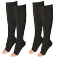 thumbnail image 1 of MARTINE MALL 2 Pair Black Knee High Graduated Compression Stockings 20-30 mmhg Open Toe Compression Socks for Women and Men, 1 of 7