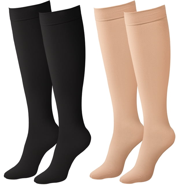 MARTINE MALL 2 Pair Knee High Graduated Compression Stockings 20-30 ...