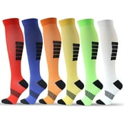 Sunm Boutique 6 Pairs Compression Socks for Men & Women 20-30 mmHg Knee High Nurse Pregnant Running Medical and Travel Athletic