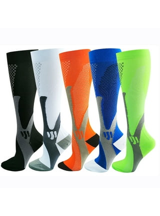 6-Pair Knee High Compression Socks for Men and Women - made for running,  athletics, pregnancy and travel 