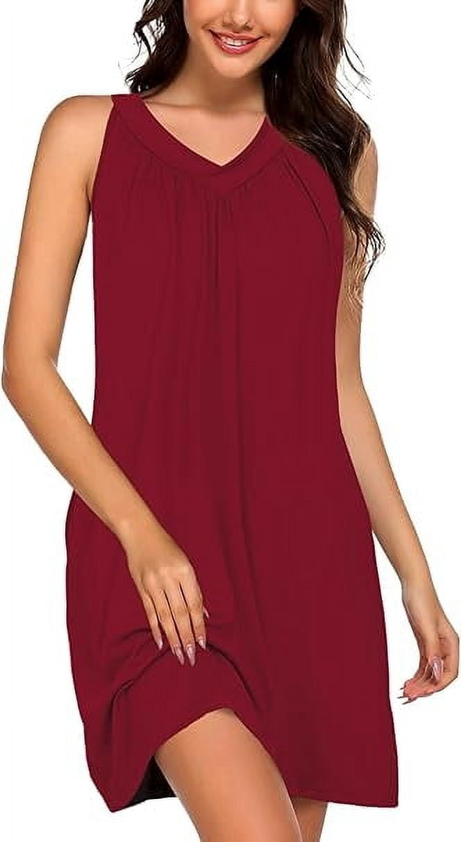 YAOMEI Women's Nightdress - Long Modal Cotton Nightshirt, Big Sizes, Soft Sleepwear, 27 Colors (Fits Up To 150kg / 4XL) - View #5