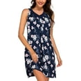 thumbnail image 1 of Sunm Boutique Women Cotton Nightgowns Sleepwear Sleeveless V-neck Sleepshirt Sleep Dress with Side Pockets S-XXL, 1 of 8