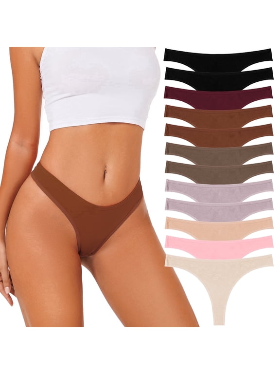 Cotton Underwear for Wome Thongs Underwear Bikini Panties 12 Packs