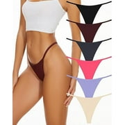 Sunm Boutique G-String Thongs for Women T-back Sexy Tangas Thongs Underwear 6 Pack
