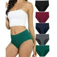thumbnail image 1 of Sunm Boutique Women's High Waisted Cotton Breathable Panties, 5-Pack, Multicolor, 1 of 6