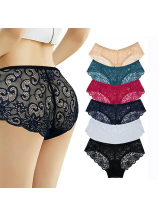 6 Packs Panties for Women Plus Size Lace High Waist Pure Cotton Lift Briefs  Girls Underwear 