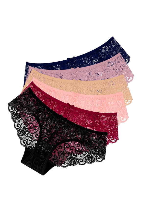 Lace Panties Seamless Underwear for Women Plus Size Cheeky Panties for Women Hipster 6 Pack