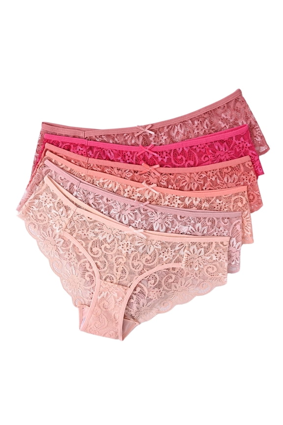 Lace Panties Seamless Underwear for Women Plus Size Cheeky Panties for Women Hipster 6 Pack