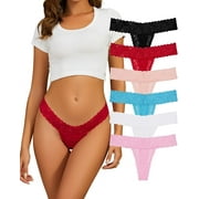 Sunm Boutique Lace Thong Underwear for Women 6 Pack