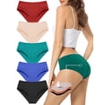 thumbnail image 1 of Sunm Boutique Cotton Period Underwear | Light Absorbency (Up to 2 Tampons) | 4-Side Leakproof Protection | Mid-Rise Briefs (5-Pack), 1 of 7