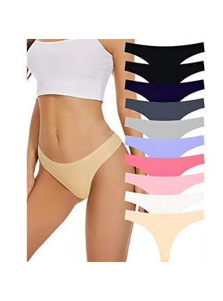 FINETOO High Waisted Thongs for Women, Breathable Underwear Soft Stretchy  Nylon Spandex No Side Seam Panties S-XL 4/6 Pack