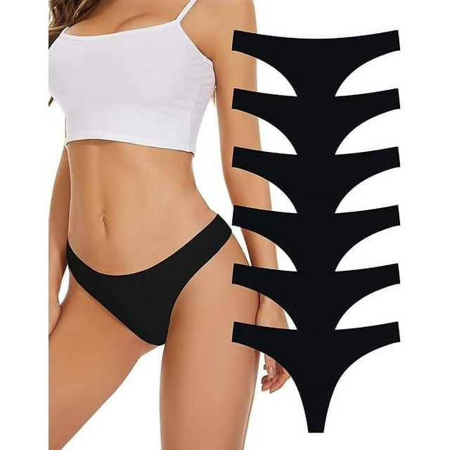 Sunm Boutique Seamless Thongs for Women No Show Thongs Nylon Stretch Thong Panties Underwear 6