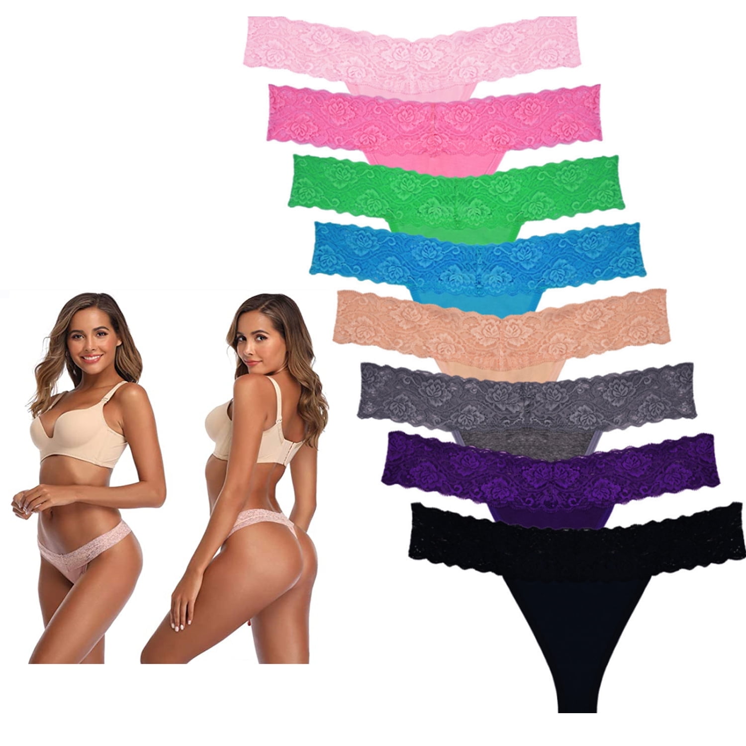  Women's Thong Seamless Underwear Fitness V Shaped Low