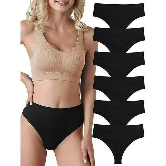 Sunm Boutique High-Waist Seamless Thongs (6-Pack) – Tummy Control & No-Show Comfort