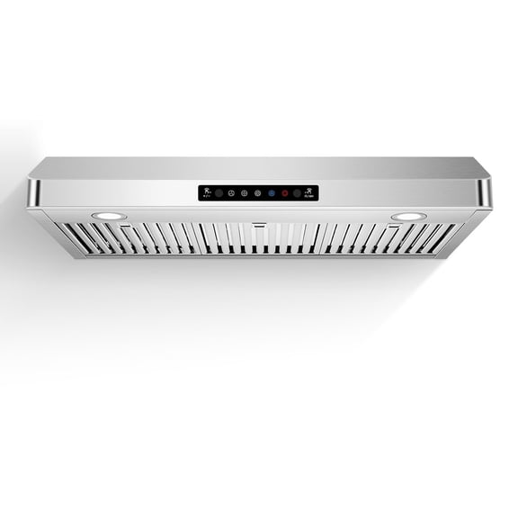 Aobosi 36 inch Range Hood Under Cabinet 800CFM CFM with 3-Speed Gesture Sensing & Touch Control, Stainless Steel Kitchen Stove Vent Hoods with 2 LED Lights, Time Setting