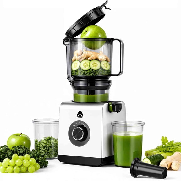 AOBOSI Cold Press Juicer Machine, Easy to Clean Whole Fruit Juicer with 6.5" Feed Chute, High Juice Yield, Quiet Slow Masticating Juicer, 85oz Capacity for Family Breakfast