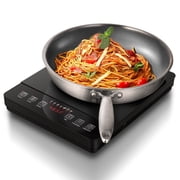 AOBOSI Portable Induction Cooktop, 1800W Single Burner Electric Cooktop with 6.8 inch Heating Coil,Low Noise Hot Plate with Timer