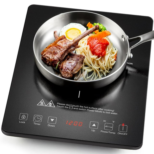 Sunmaki Portable Induction Cooktop Countertop Burner, 1800W Electric
