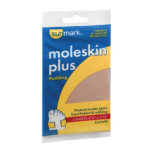 Sunmark Moleskin Plus Cut to Fit Padding, 3 Sheets