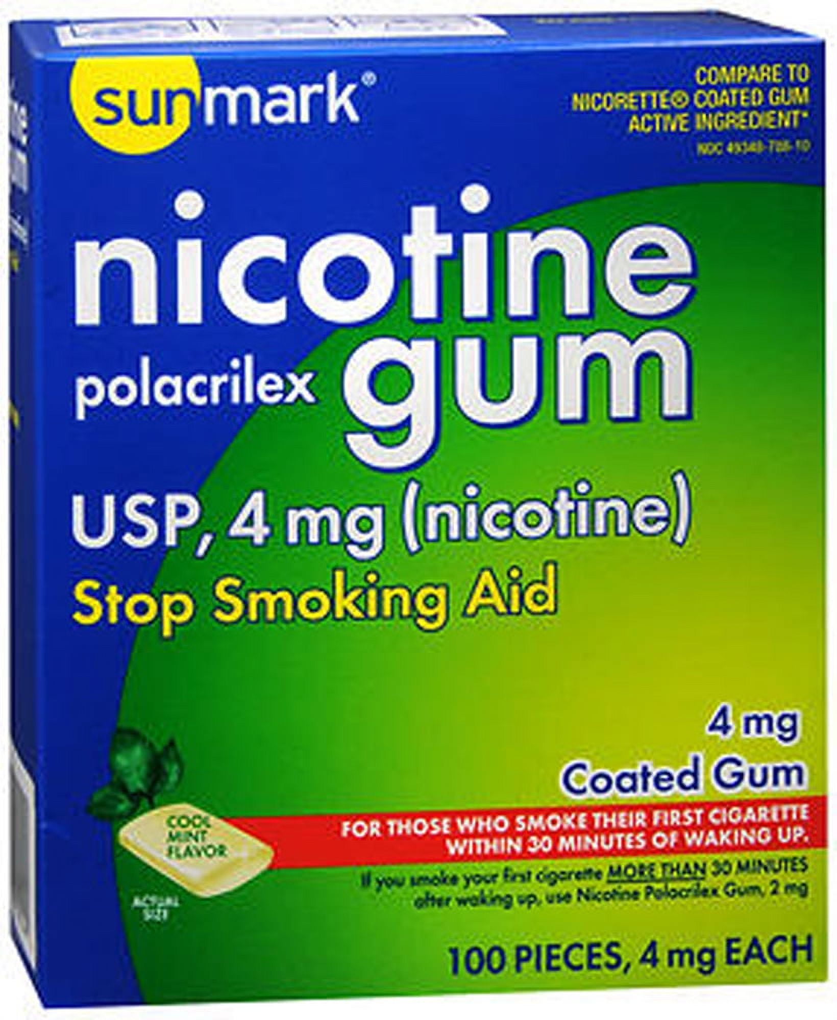 Sunmark Nicotine Gum, 4 mg, 100 Count