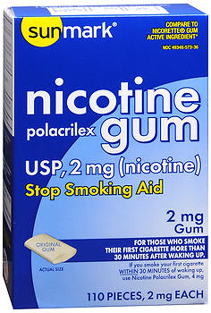 Sunmark Original Nicotine Polacrilex Gum USP, 2 mg, 110 Count