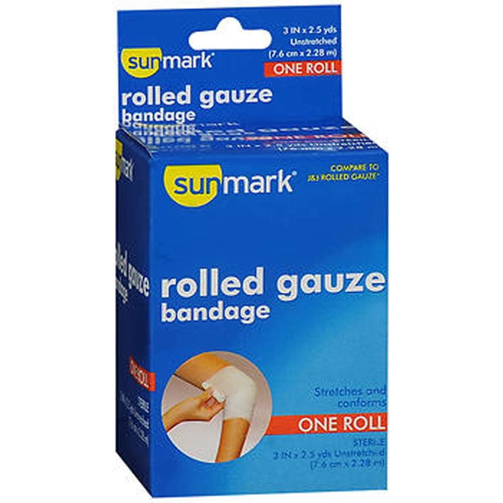 Sunmark Rolled Gauze Bandage, 3" x 2.5 Yd.