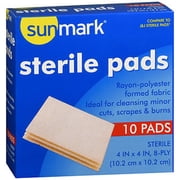 Sunmark Sterile Pads, 4" x 4", 10 Count