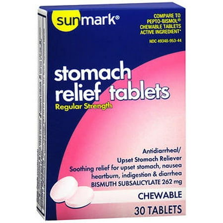 Sunmark Stomach Relief Chewable Tablets, 30 Count