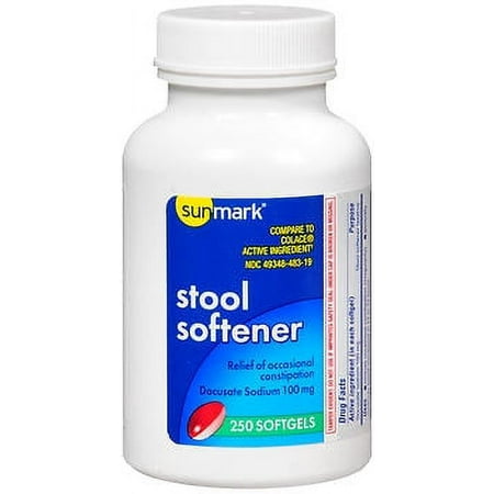 Sunmark Stool Softener, 100mg Softgels - 250 Softgels