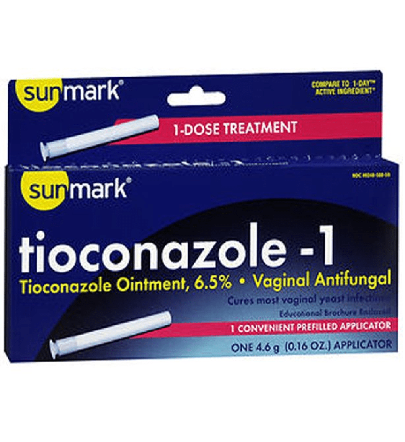 Tioconazol Sunmark Tioconazole-1 Antifungal, Disposable Applicator, 0.16oz, 4.6g ...