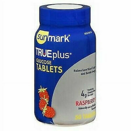 Sunmark True plus Glucose Tablets Raspberry - 50 Tablets