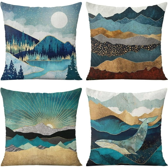 Sunmdecor Blue Teal Pillow Covers,Outdoor Teal Throw Pillow Covers,Teal Pillows Decorative Throw Pillows,Azul Cojines Decorativos para Sala(20"x20")\u2026