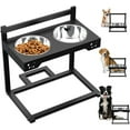 thumbnail image 1 of Sunmeyke Elevated Dog Bowls, Stainless Steel Raised Dog Bowls Adjustable to 3 Heights, 4.5", 8.5", 12", Antirust Stand for Small Medium Dogs and Pets, Black, 1 of 6