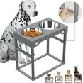 thumbnail image 1 of Sunmeyke Stainless Steel Elevated Dog Bowls Stand, Adjustable Raised Dog Bowl for Medium, Large Sized Dogs, with 4L(135 OZ/17 CUPS)Perfect Dog Food Bowls, 5 Neater Heights, 1 of 6