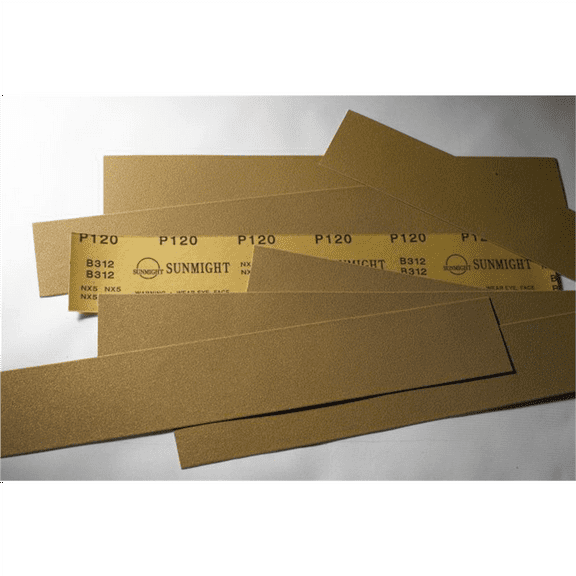 Sunmight USA Corporation Gold 05406 Open Coated Grip File Sheet, 2-3/4 in W x 16-1/2 in L, P80 Grit, Hook and Loop Attachment